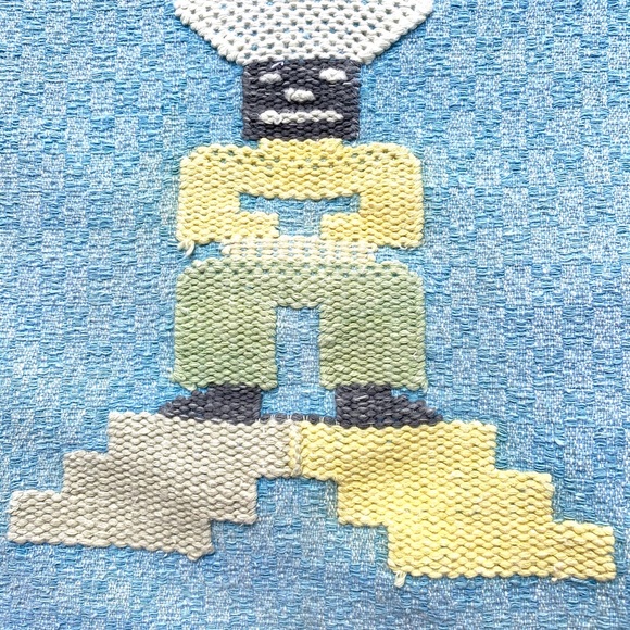 Vintage Mexico cotton tablecloth set , Southwest Aztec design - Picture 5 of 12